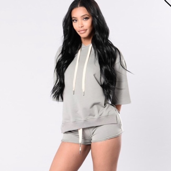 matching shorts and hoodie